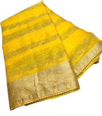 MSC TRENDLINE SAREES Self Design, Paisley Bollywood Art Silk, Organza Saree(Yellow)