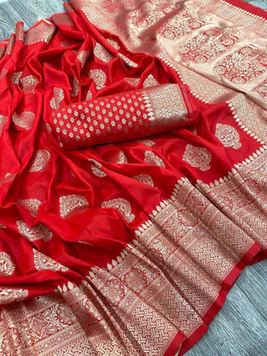 ZALA FASHION Printed Bandhani Georgette Saree(Red)