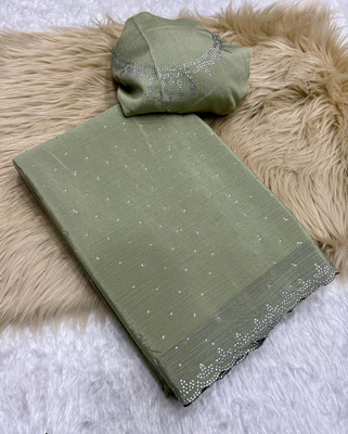 Aaradhya Enterprise Self Design Banarasi Pure Silk, Art Silk Saree(Green)