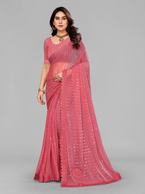 Sakifashion Digital Print Daily Wear Lycra Blend Saree(Pink)