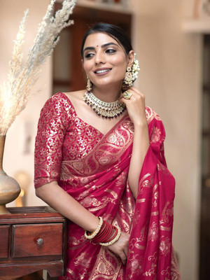 ANUVRATA Jacquard Self Design, Printed Blouse Material