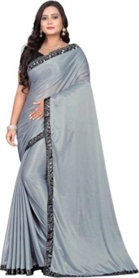 AKASH JITUBHAIGOTI Self Design Daily Wear Cotton Jute Saree(Grey)