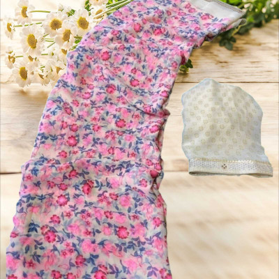 Majisasari Printed Bandhani Chiffon Saree(Pink)