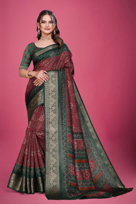 UDANI ENTERPRISE Printed Kanjivaram Art Silk Saree(Red)