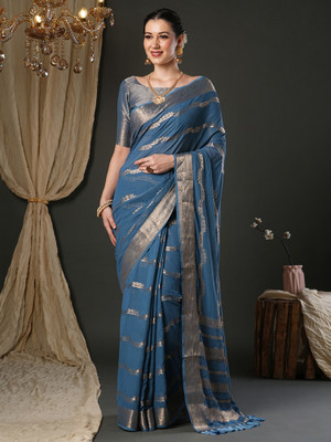 ANOUK Woven Kanjivaram Georgette Saree(Blue)