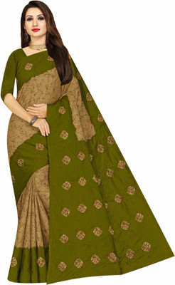 SARITA SAREES Printed Bandhani Pure Cotton Saree(Beige)