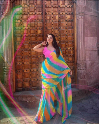 MAHARAJ SAREES Digital Print Bollywood Georgette Saree(Multicolor)