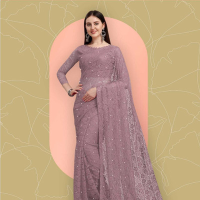 NORAFLEX Self Design Bollywood Net Saree(Pink)