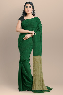 cloud vastra Solid/Plain, Woven Handloom Pure Cotton Saree(Multicolor)