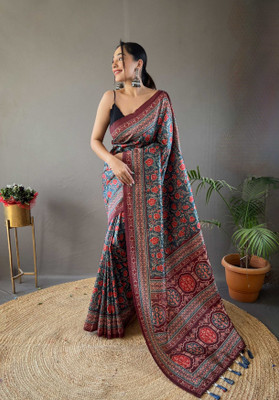Tasrika Digital Print Bollywood Silk Blend Saree(Blue)