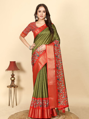 HouseOfCommon Woven Assam Silk Art Silk Saree(Multicolor)