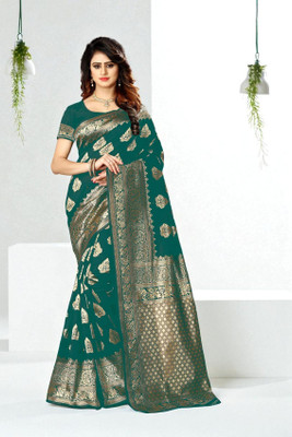 LERYZA Woven Banarasi Jacquard Saree(Multicolor)