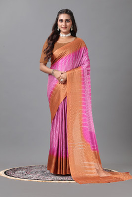 nirmal creation Digital Print Handloom Cotton Silk Saree(Pink)