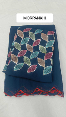 supalee tex Solid/Plain Bollywood Georgette Saree(Multicolor)