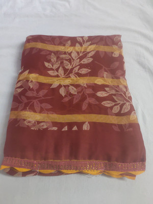 RIDDHI Floral Print Daily Wear Georgette, Chiffon Saree(Multicolor)
