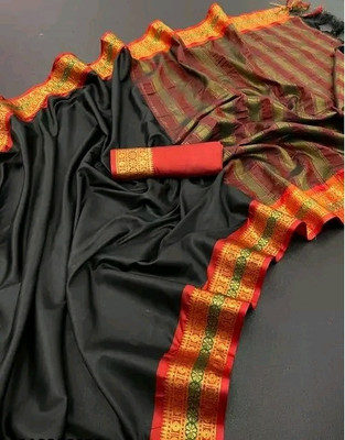 Jbk enterprise Self Design Banarasi Pure Silk Saree(Black)