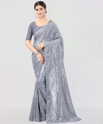 siddharth textiles Embellished Bollywood Georgette Saree(Grey)