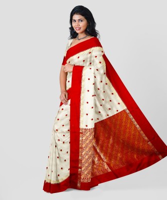 SHOPEEZY TEX FAB Woven Kanjivaram Art Silk, Cotton Silk Saree(Cream)