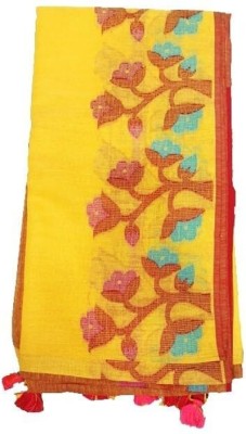 swakarika Woven Manipuri Linen Saree(Red)