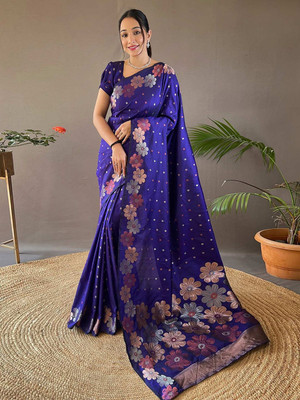 MOTISARIYA FASHION Self Design Banarasi Jacquard Saree(Purple)