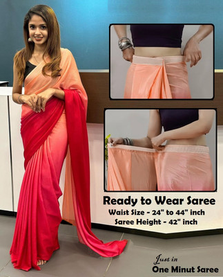 Riddhi textile Hub Dyed Bollywood Chiffon Saree(Pink)