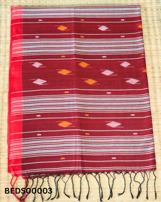 DEVi by Bishakha Exim Woven Handloom Handloom Pure Cotton Saree(Maroon, Grey)