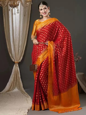 Samai Woven Kanjivaram Pure Silk Saree(Red)