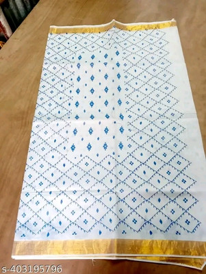 Moumita Printed Handloom Pure Cotton Saree(Multicolor)