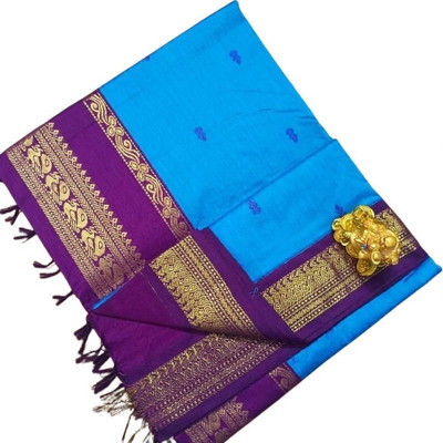 gadwal Self Design Kalamkari Cotton Silk Saree(Multicolor)