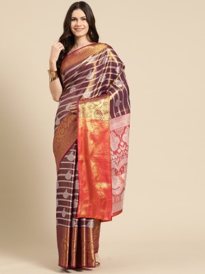 Tasrika Woven Banarasi Tissue Saree(Multicolor)