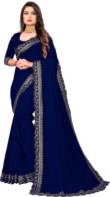 fashion Day Embroidered Bollywood Georgette Saree(Dark Blue)