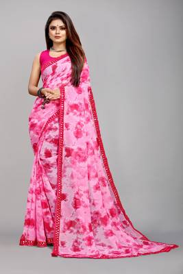 omeeka Printed Bollywood Georgette Saree