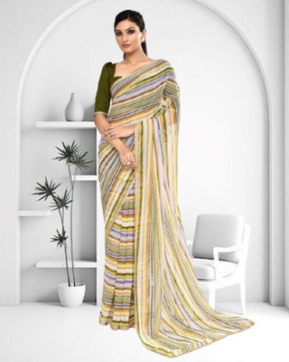 SHOBHTESH Digital Print Bollywood Georgette Saree(Light Green)