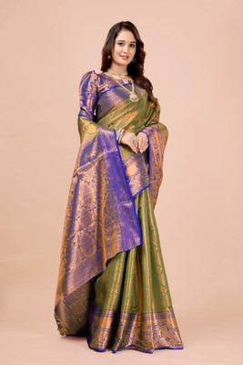 LAVYANSH CREATION Woven Banarasi Art Silk, Jacquard Saree(Multicolor)