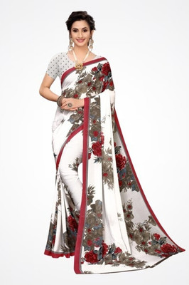 Saadhvi Printed Daily Wear Georgette Saree(Maroon)