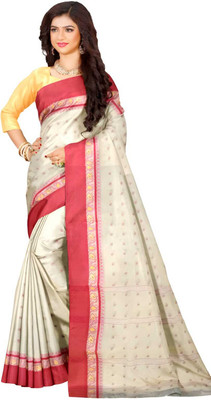 Aishani tant saree ghar Self Design Tant Pure Cotton Saree(Dark Green)