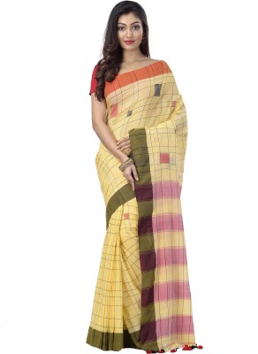 Divastri Woven Handloom Pure Cotton Saree(Cream)