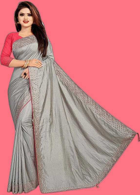 Juhi Collection Embroidered Bollywood Georgette Saree(Grey)
