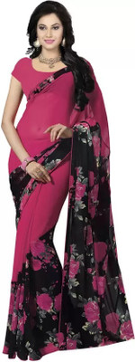 Priyashi Printed Daily Wear Georgette Saree(Pink)