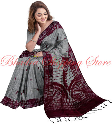 Bhadra Shopping Store Printed Sambalpuri Viscose Rayon Saree(Maroon)