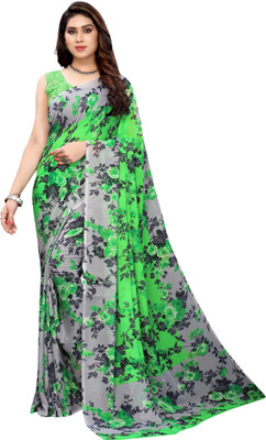 Suali Self Design Bollywood Georgette Saree(Green)