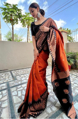Muskan Collection Self Design Kanjivaram Art Silk Saree(Multicolor)