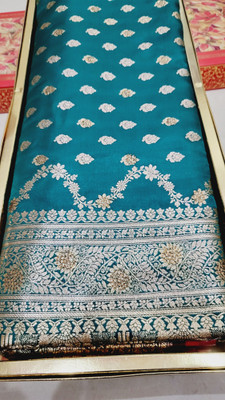 HouseOfCommon Woven Banarasi Handloom Satin Saree(Multicolor)