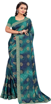 SHREE KRISHNA FASHION PVT LTD Digital Print Bollywood Chiffon Saree(Light Blue)