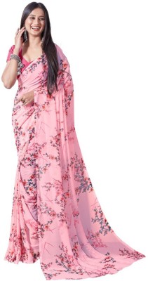 Sitanjali Floral Print Bollywood Georgette Saree(Multicolor)