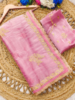 greeva enterprise Embroidered Bollywood Pure Silk Saree(Pink)