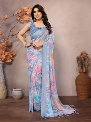 Vedant Vastram Printed Bollywood Georgette Saree(Multicolor)