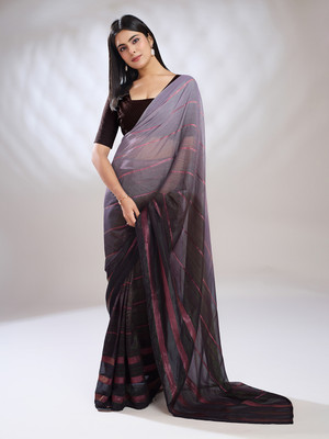 RekhaManiyar Ombre Bollywood Silk Blend Saree(Purple)