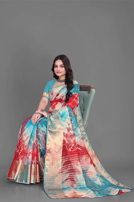 Aarunika SBT Solid/Plain Bollywood Organza Saree(Maroon)