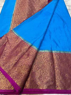MT textiles Woven Handloom Pure Silk Saree(Multicolor)